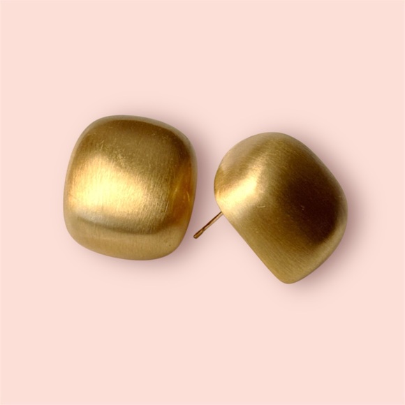 Square Block Earrings 14k Gold Plated 925 Sterling Silver - Picture 1 of 8